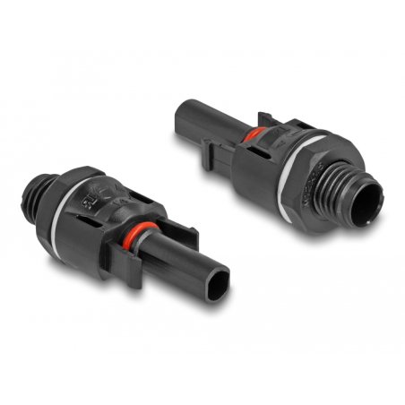 Delock DL4 Solar Konnektoren zum Crimpen, Stecker und Buchse, schwarz 2 Stück