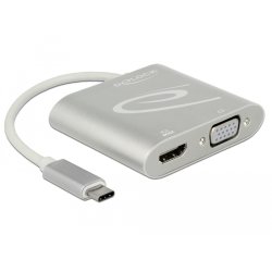 Delock USB Type-C™ Splitter (DP Alt Mode) 1 x HDMI 1 x VGA out