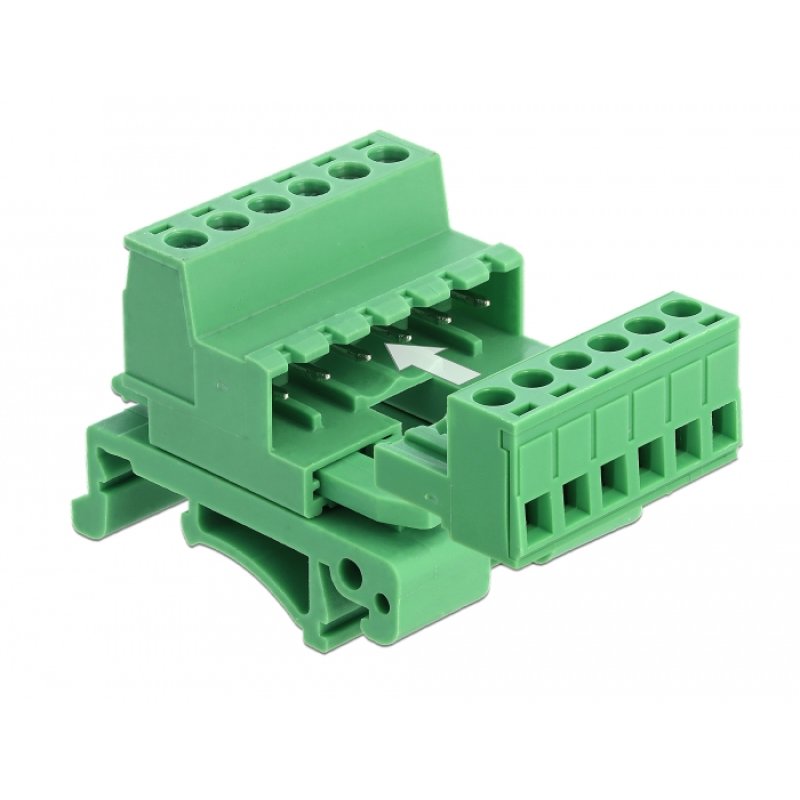 DeLOCK 66080 bornier 6-pin Vert