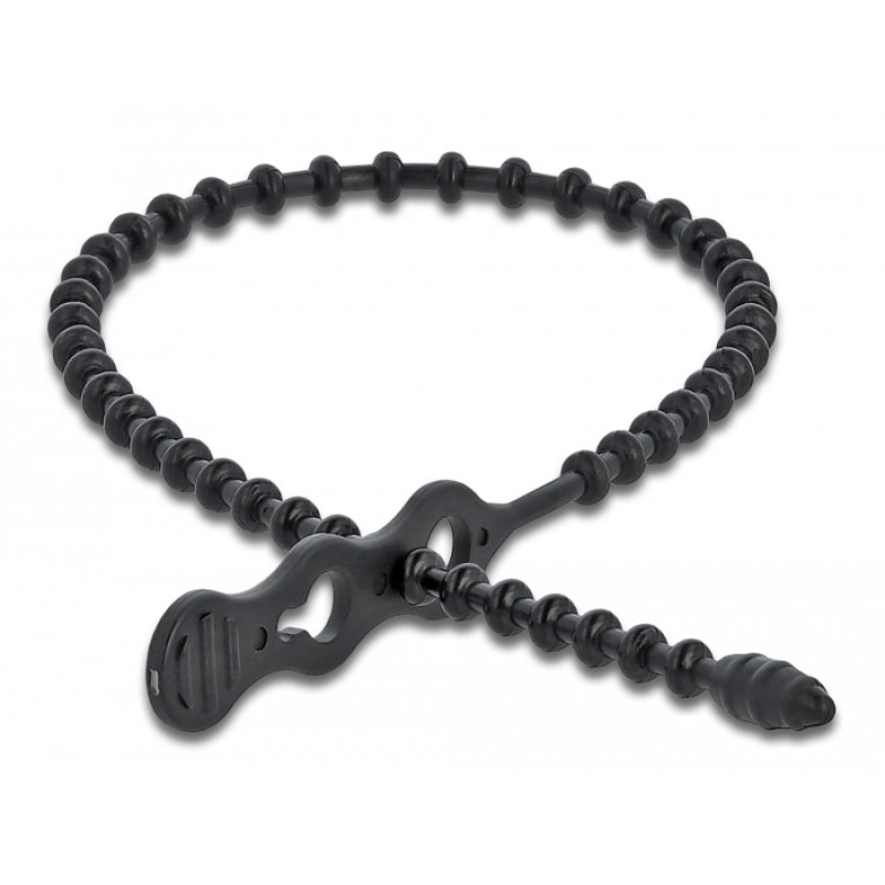 Delock Blitzbinder wiederverwendbar L 310 x B 4,5 mm schwarz 10 Stück