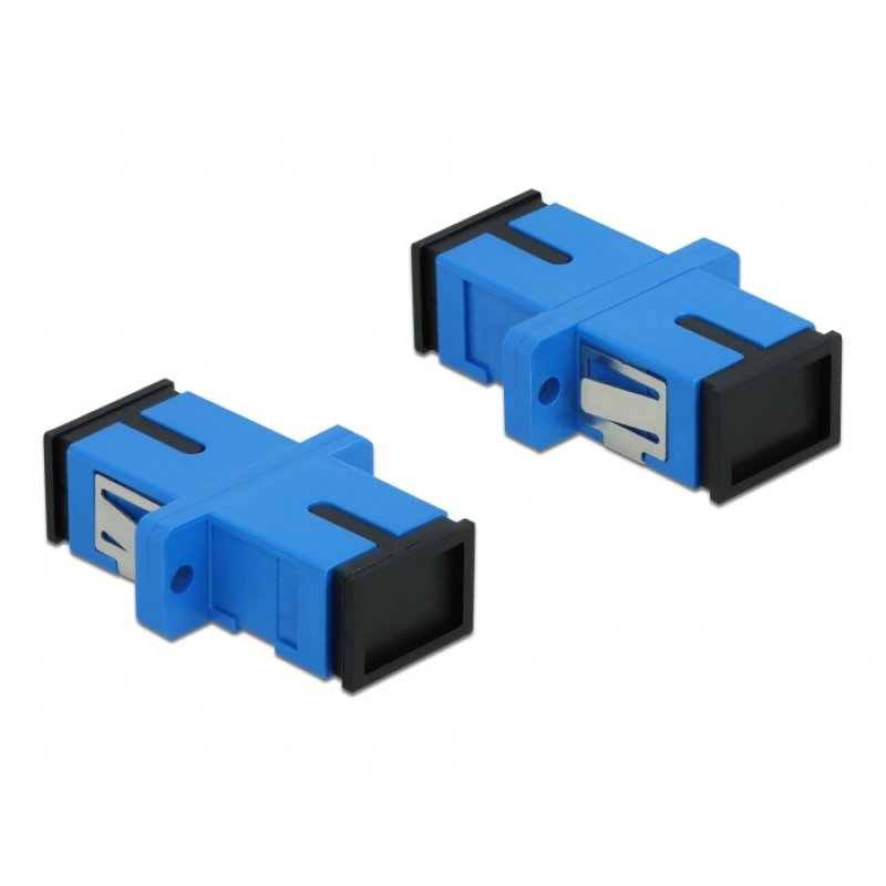 DeLOCK Coupleur de fibre optique SC Simplex femelle à SC Simplex femelle Simple-mode, 4 unités, bleu