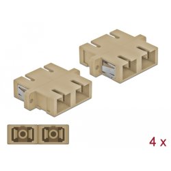 DeLOCK Coupleur de fibre optique SC Duplex femelle à SC Duplex femelle, Multimode, 4 unités, beige