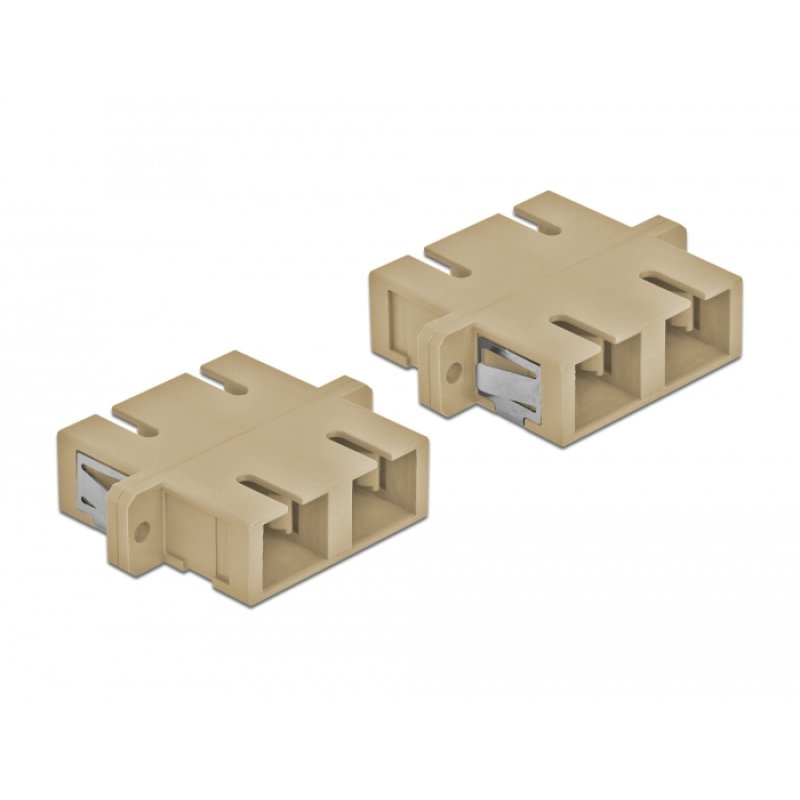 Delock LWL Kupplung SC Duplex Buchse zu SC Duplex Buchse Multimode 4 Stück beige