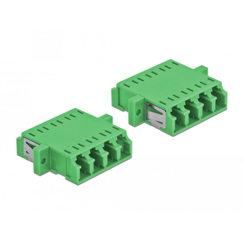 DeLOCK Coupleur de fibre optique LC Quad femelle à LC Quad femelle Simple-mode, 2 unités, vert