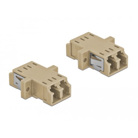 DeLOCK Coupleur de fibre optique LC Duplex femelle à LC Duplex femelle Multimode, 2 unités, beige