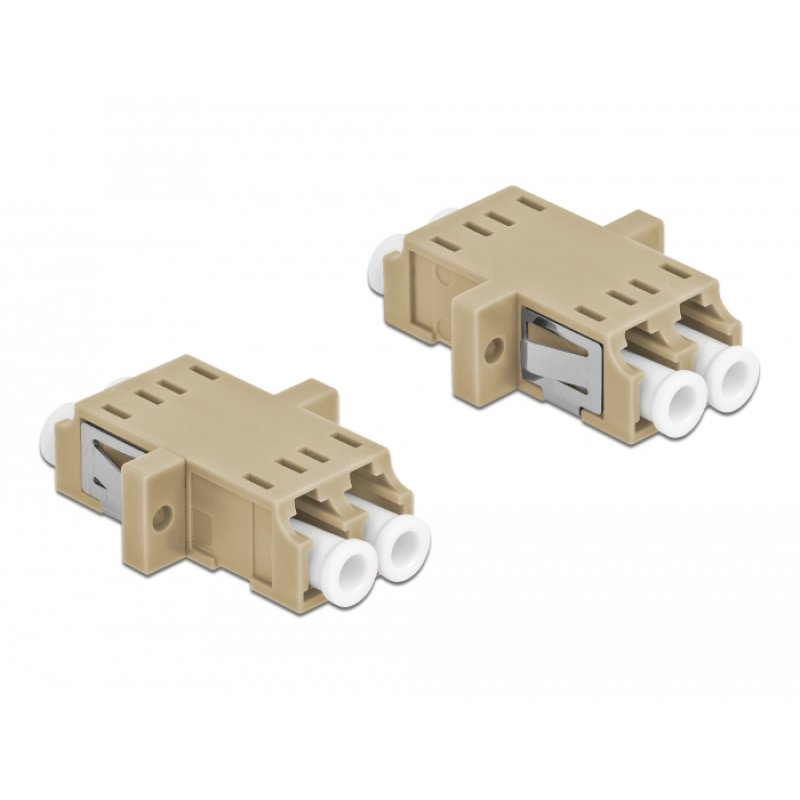 Delock LWL Kupplung LC Duplex Buchse zu LC Duplex Buchse Multimode 2 Stück beige