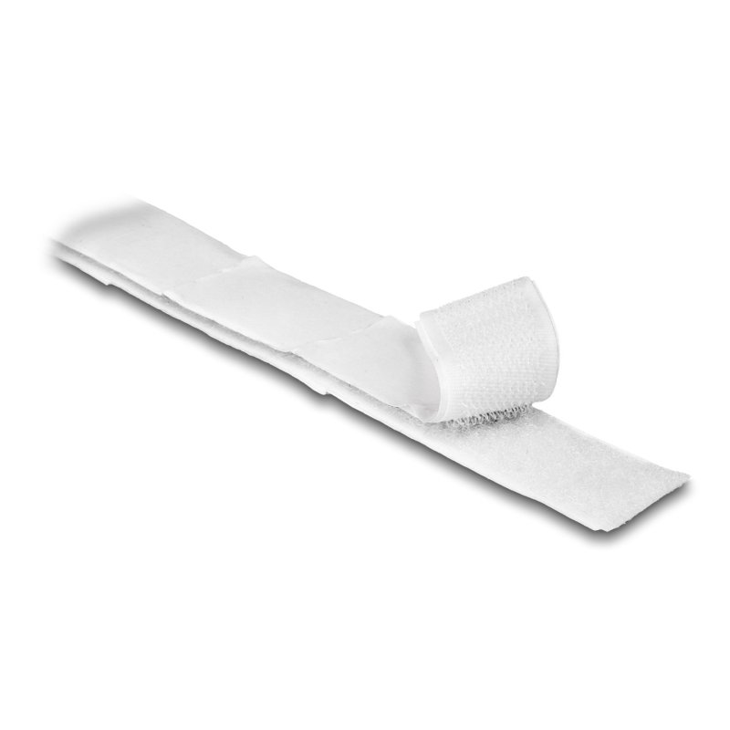 DeLOCK Rouleau de bande scratch autoadhésif, L 1 m x l 20 mm, blanc