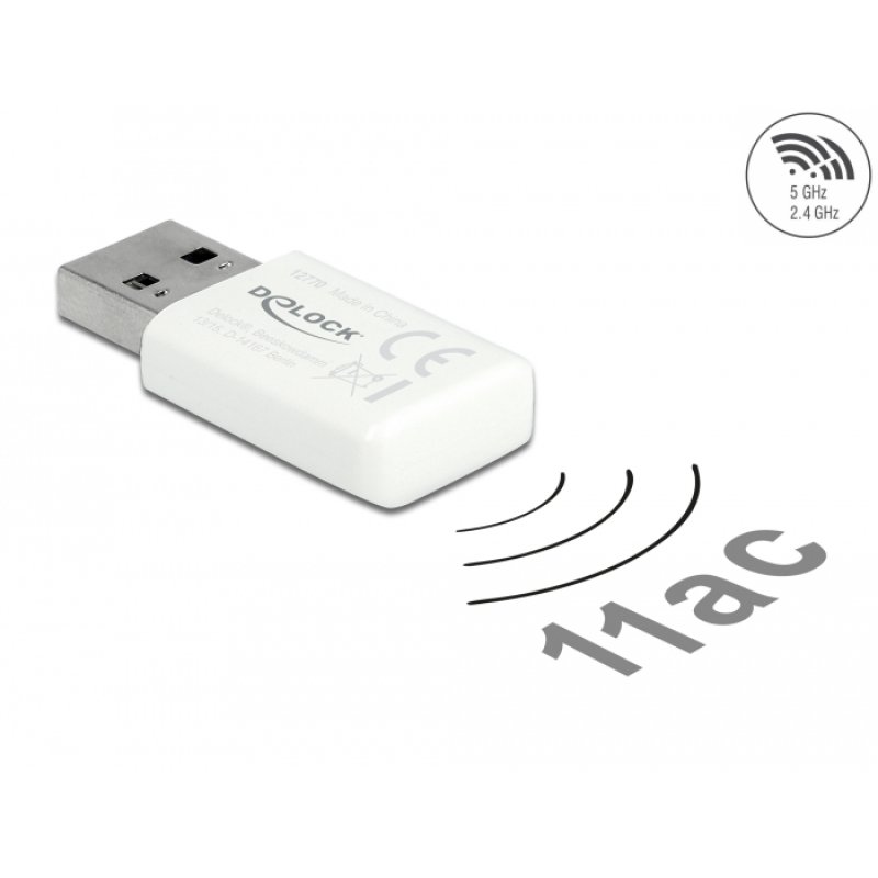 DeLOCK USB 3.0 Bande jumelée WLAN ac/a/b/g/n Micro Stick 867 300 Mbps