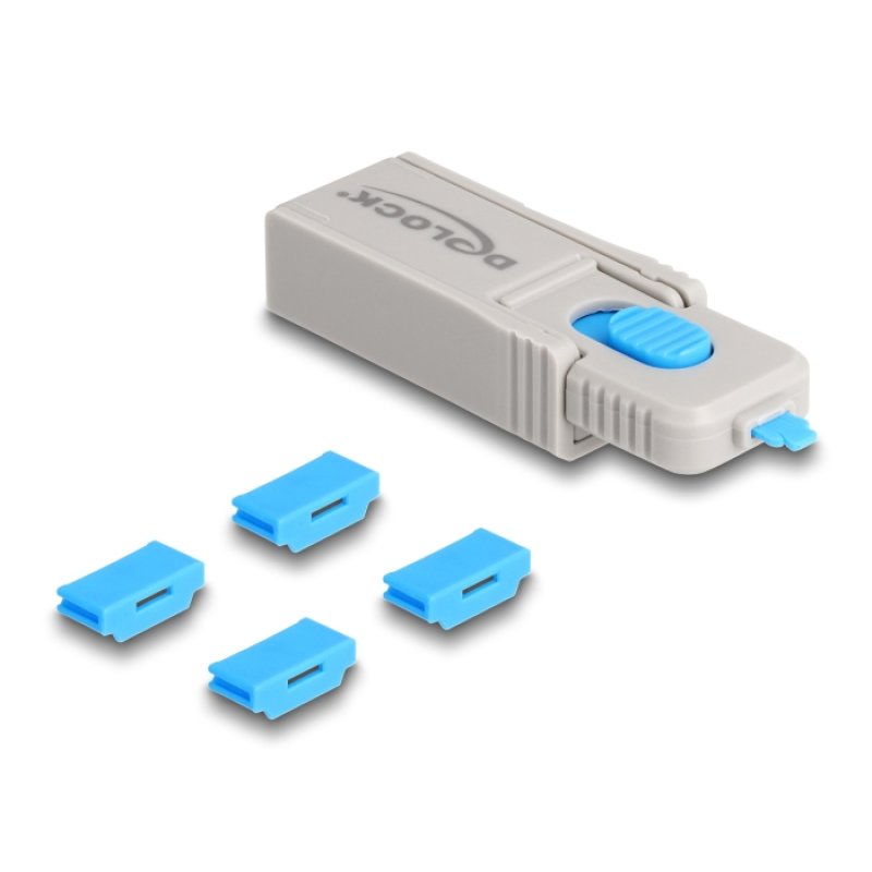 Delock HDMI Port Blocker Set für HDMI Buchsen 4 Stück Verschlusswerkzeug