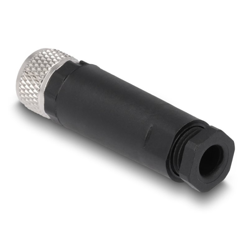 Delock M8 Steckverbinder A-kodiert 4 Pin Buchse zur Montage mit Schraubanschluss