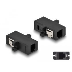DeLOCK Optical Fiber Coupler MTRJ female to MTRJ female black
