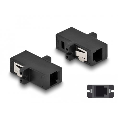 DeLOCK Optical Fiber Coupler MTRJ female to MTRJ female black