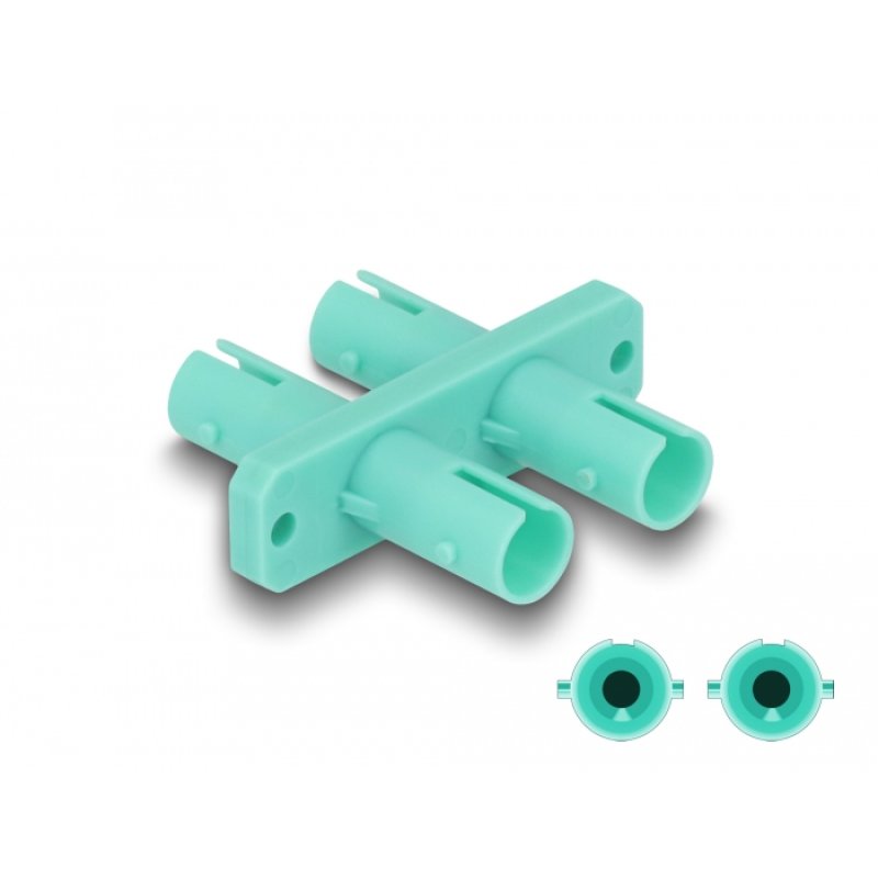 Delock LWL Kupplung ST Duplex Buchse zu ST Duplex Buchse aqua