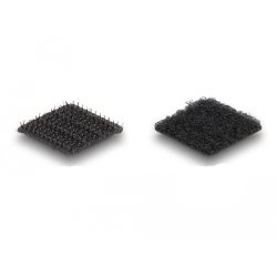DeLOCK Hook-and-loop dots, square, self-adhesive, 64 pieces black