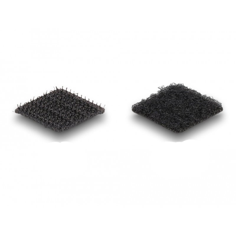 DeLOCK Hook-and-loop dots, square, self-adhesive, 64 pieces black