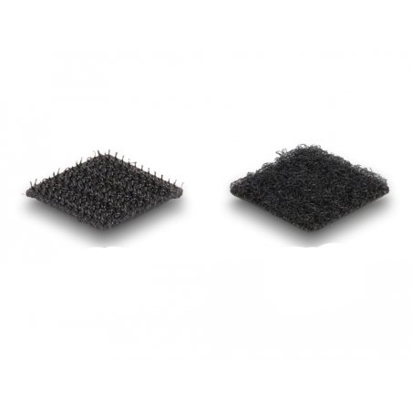 DeLOCK Hook-and-loop dots, square, self-adhesive, 64 pieces black