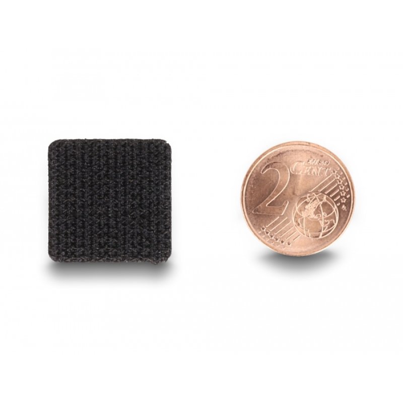 DeLOCK Hook-and-loop dots, square, self-adhesive, 64 pieces black