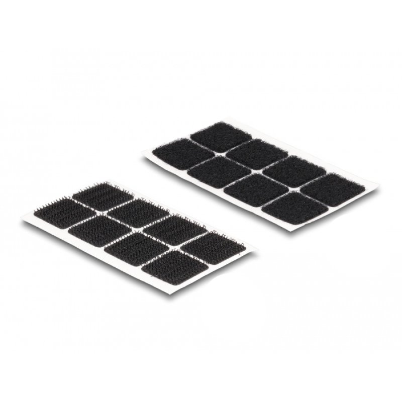 DeLOCK Hook-and-loop dots, square, self-adhesive, 64 pieces black