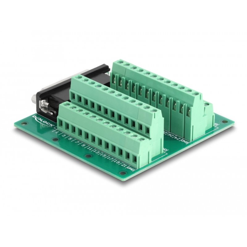 DeLOCK D-Sub HD 44 pin female to Terminal Block for DIN rail