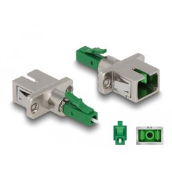 DeLOCK Coupleur hybride de fibre optique LC Simplex mâle à SC Simplex femelle, vert