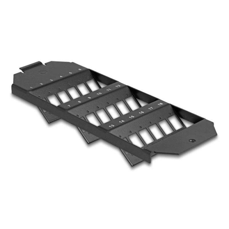 DeLOCK Montage de fibre optique pour le sol, 18 ports pour coupleurs SC Simplex / LC Duplex, noir