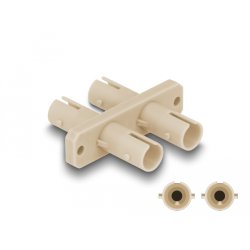 Delock LWL Kupplung ST Duplex Buchse zu ST Duplex Buchse beige
