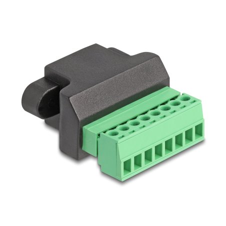 Delock RJ45 Buchse zu Terminalblock Adapter zum Einbau 8 Pin 2-teilig
