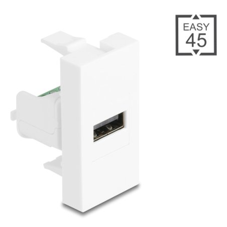 Delock Easy 45 Modul USB 2.0 Typ-A Buchse zu Terminalblock weiß