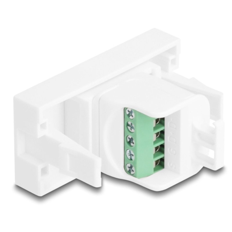 Delock Easy 45 Modul USB 2.0 Typ-A Buchse zu Terminalblock weiß