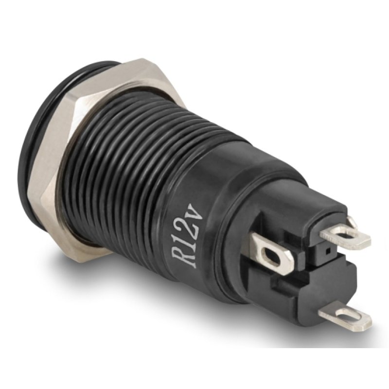 DeLOCK 22014 commutateur électrique Bouton-poussoir Noir, Rouge