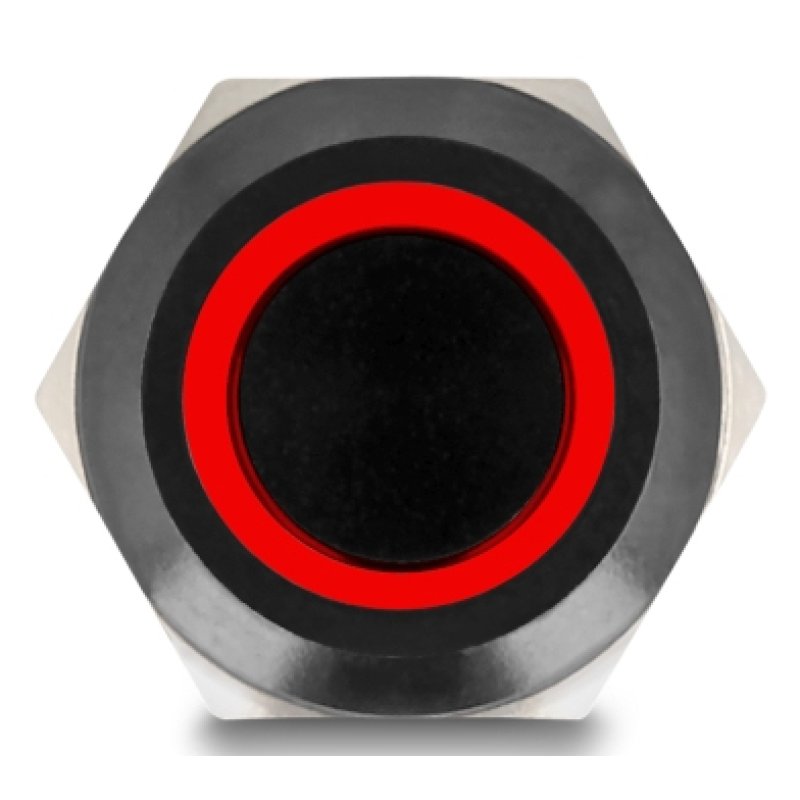 DeLOCK 22014 commutateur électrique Bouton-poussoir Noir, Rouge