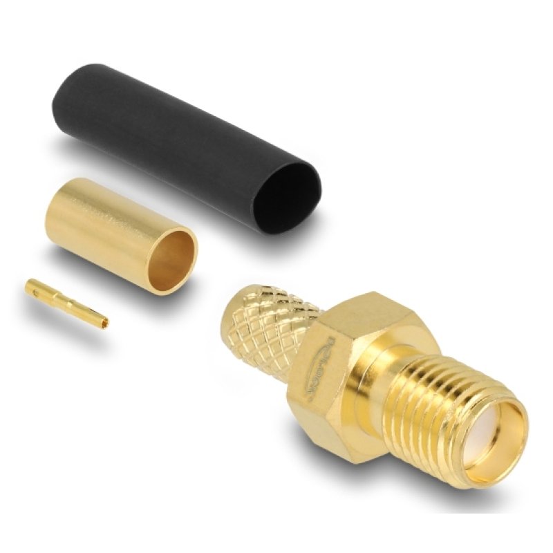 DeLOCK SMA jack for crimping LMR200 with matching shrink tube
