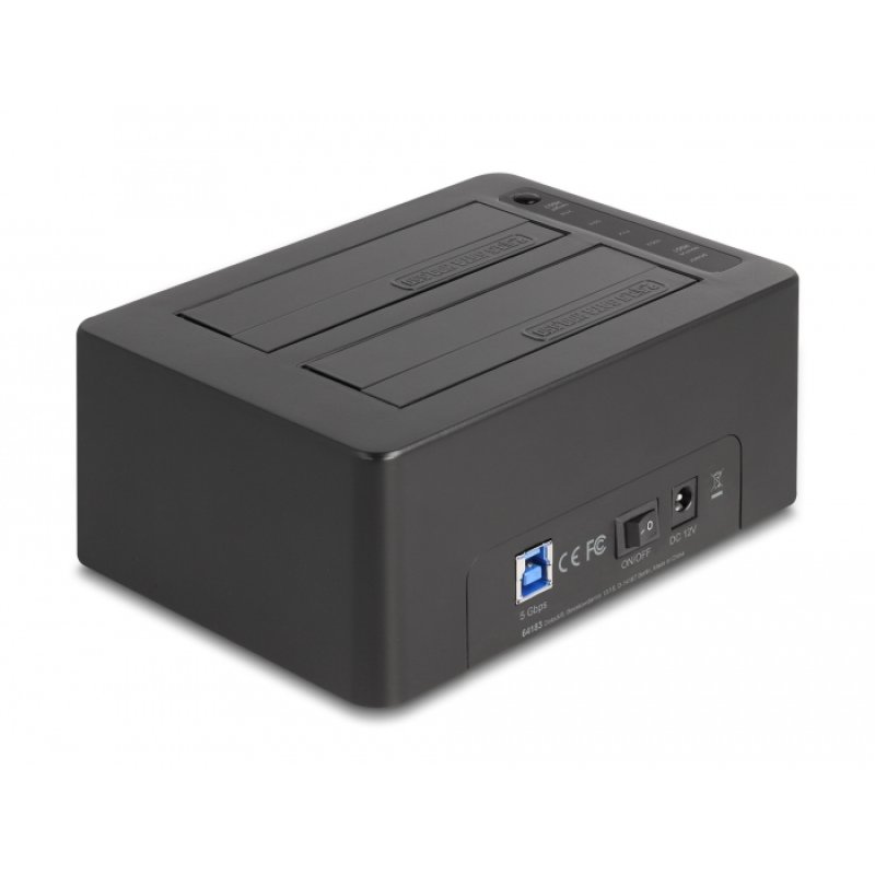 DeLOCK USB Dual Docking Station for 2 x SATA HDD / SSD with Clone Function and Card Reader additional USB Port