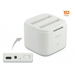 DeLOCK USB Type-C™ 3.2 Docking Station for 2 x 2.5″ SATA HDD / SSD with Clone Function