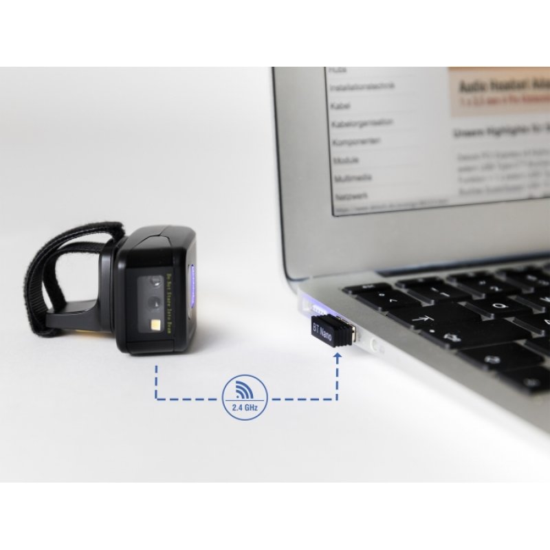 Ringbarcode Scanner 1D und 2D mit 2,4 GHz oder Bluetooth