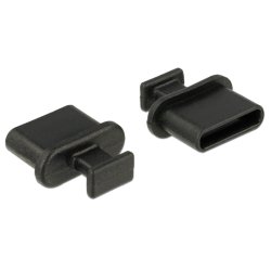 Staubschutz für USB Type-C™ Buchse mit Griff 10 Stück schwarz