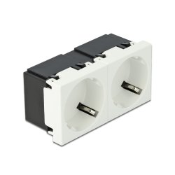 DeLOCK Easy 45 Grounded Power Socket 2-way with a 45° arrangement 45 x 45 mm