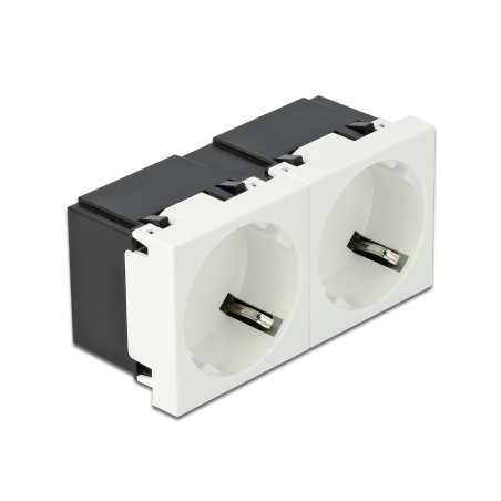 DeLOCK Easy 45 Grounded Power Socket 2-way with a 45° arrangement 45 x 45 mm