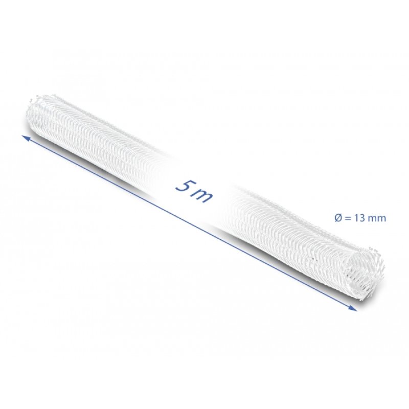 DeLOCK Manchon tressé autofermant 5 m x 13 mm, blanc