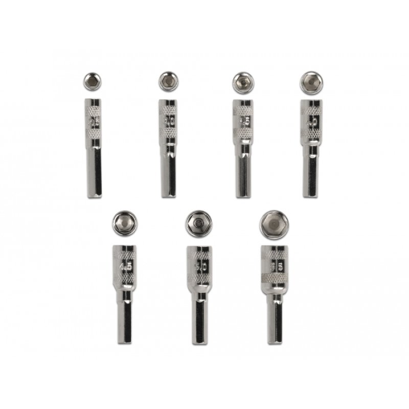 DeLOCK Screwdriver Set 8 pieces external hexagonal hollow shaft 2.5 - 5.5 mm
