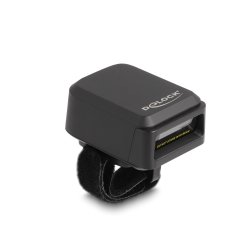 DeLOCK Scanner de code-barres 1D et 2D monté sur bague avec 2,4 GHz u Bluetooth - Fonction de chargement sans fil