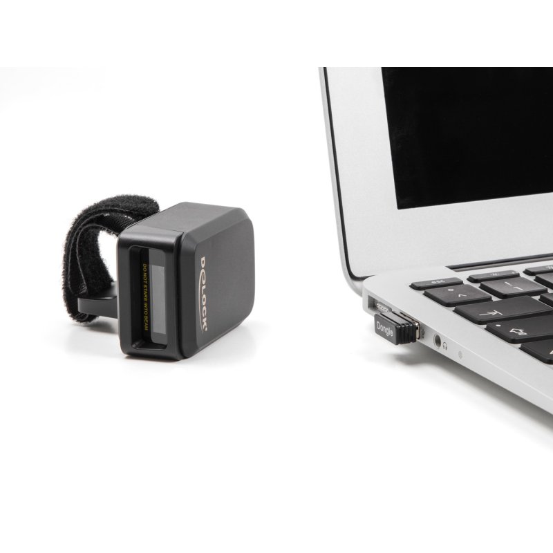 DeLOCK Ring Barcode Scanner 1D and 2D with 2.4 GHz or Bluetooth