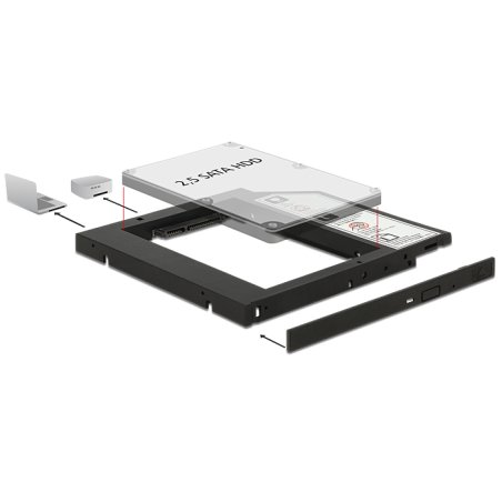 DeLOCK 62669 Obturateur de baie de lecteur 13,3 cm (5.25") Panneau de façade Noir