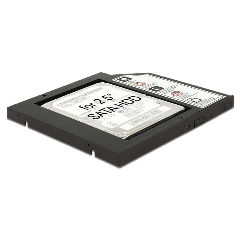 Caddy Slim SATA 5.25? Einbaurahmen (10 mm) für 1 x 2.5? SATA HDD bis 9,5 mm