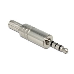 Klinkenstecker 3,5 mm 4 Pin Stereo mit Knickschutz Lötversion