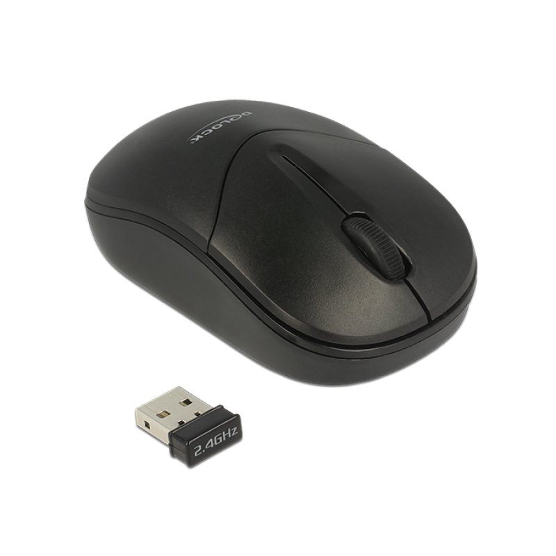 DeLOCK 12494 souris Voyage Ambidextre RF sans fil Optique 1000 DPI