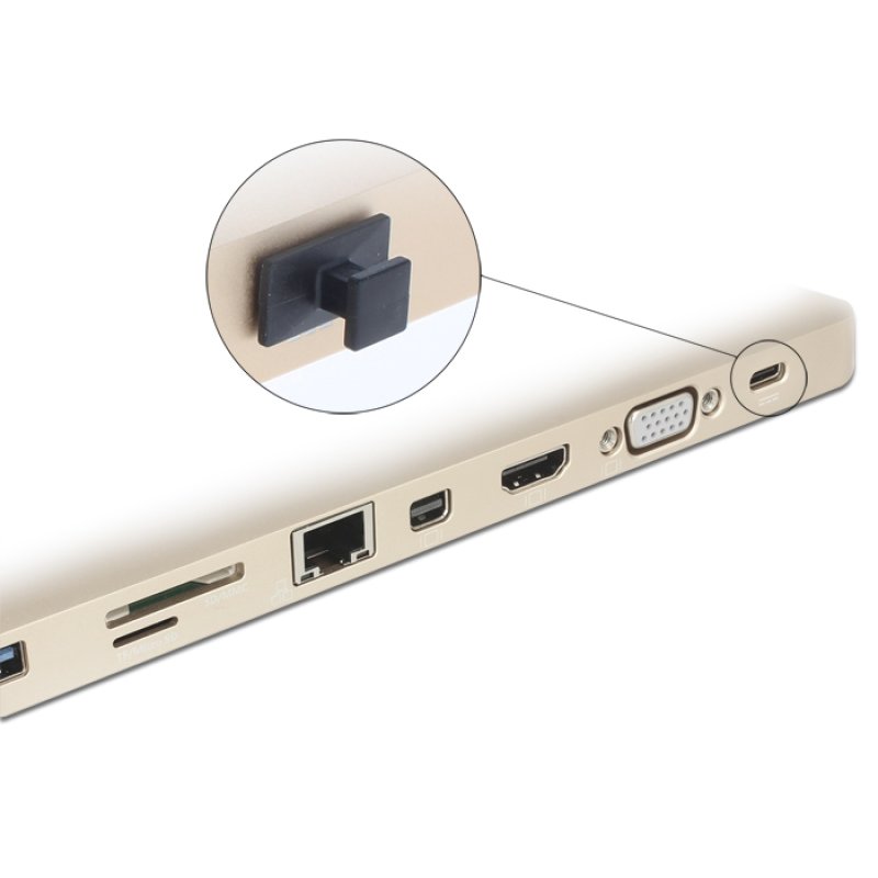 Staubschutz für USB Type-C™ Buchse mit großem Griff 10 Stück schwarz