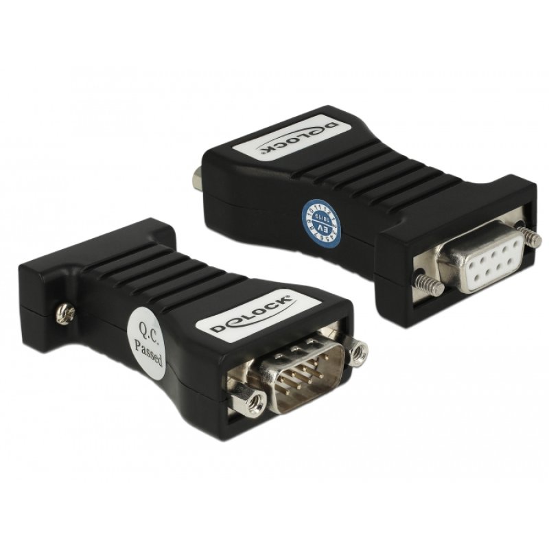 DeLOCK 63968 convertisseur série, répéteur et isolateur RS-232 Noir