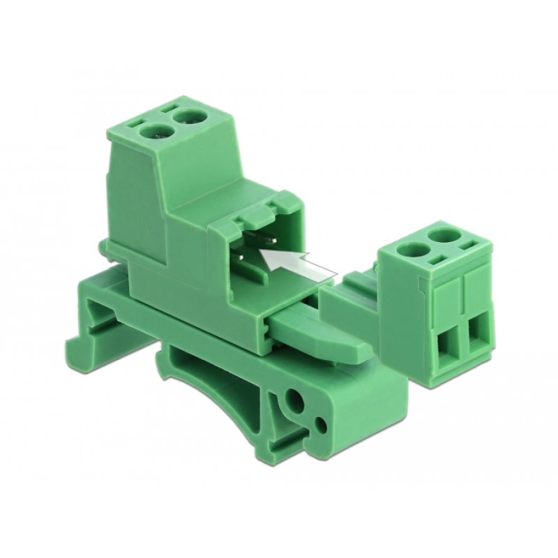 DeLOCK 66078 bornier 2-pin Vert