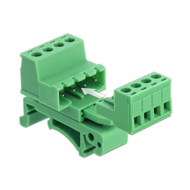 DeLOCK 66079 terminal block 4-pin Green